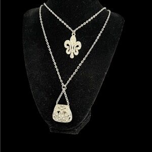 Double stainless steel Pendant Necklace